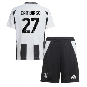 Dětské fotbalový komplet Juventus Andrea Cambiaso #27 Domácí košile 2024-25 Krátkým Rukávem